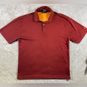 Nike Dry Fit Polo, Golf, Men’s Shirt, Large, Red And Orange Used#83